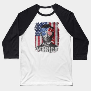 Merica Lincoln Baseball T-Shirt